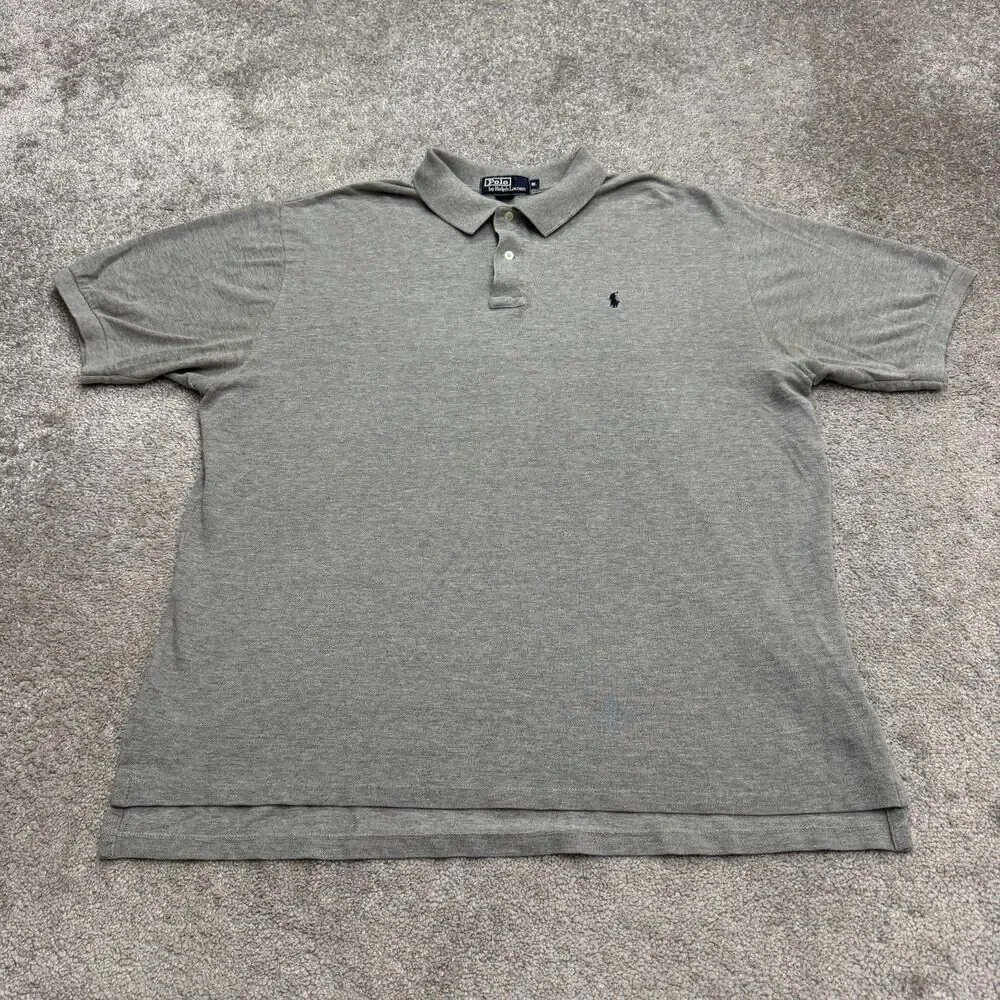 Polo Ralph Lauren Cotton Polo Shirt Mens XL Gray Short Sleeve Classic Preppy Top
